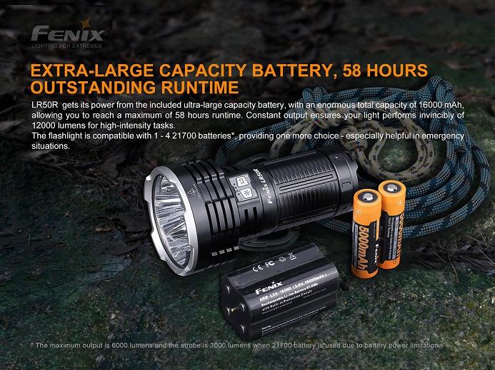 Fenix LR50R 12000 Lumens extra-large capacity battery