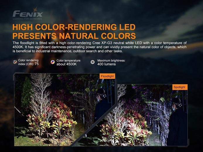 Fenix HP16R presents natural colors