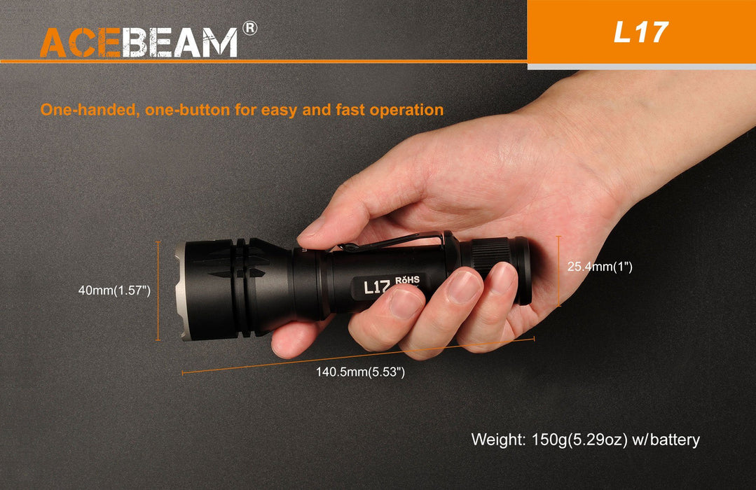 Acebeam L17 Long Range Tactical LED Flashlight - White Led Flashlight Acebeam 