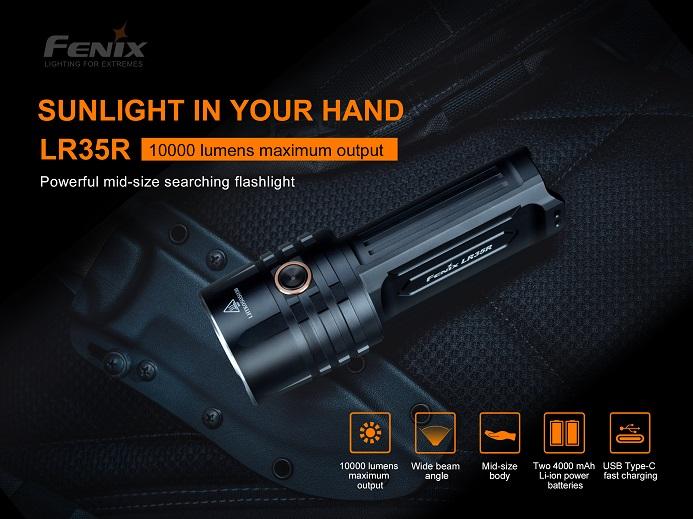 Fenix LR35R 10000 Lumen Rechargeable LED Flashlight