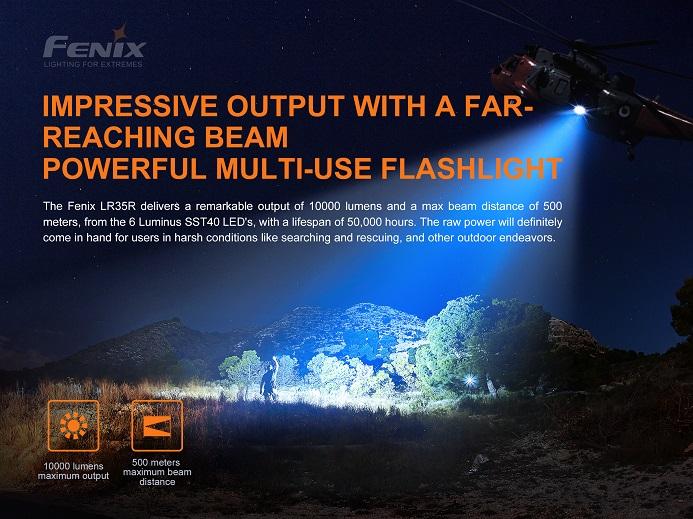 Fenix LR35R 10000 Lumen Rechargeable LED Flashlight