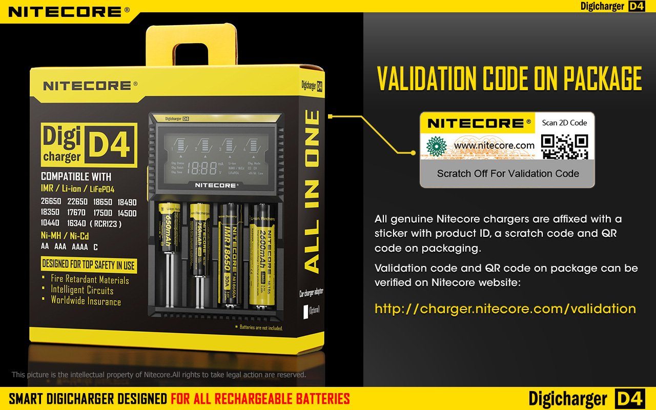 Nitecore D4 Intelligent Four-Slot Universal Battery Charger