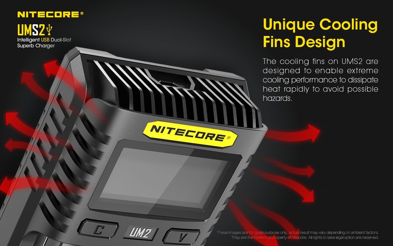 Nitecore UMS2 Intelligent USB Dual-Slot Battery Charger