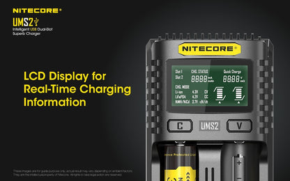 Nitecore UMS2 Intelligent USB Dual-Slot Battery Charger