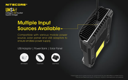 Nitecore UMS4 Intelligent USB Four-Slot Battery Charger