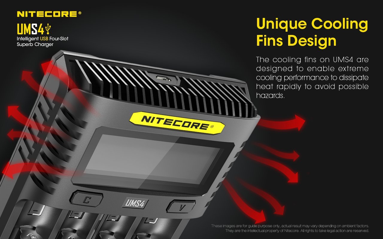 Nitecore UMS4 Intelligent USB Four-Slot Battery Charger