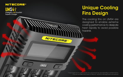 Nitecore UMS4 Intelligent USB Four-Slot Battery Charger