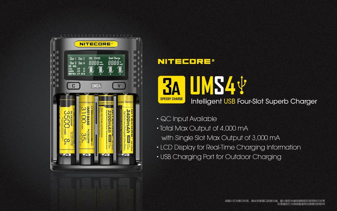 Nitecore UMS4 Intelligent USB Four-Slot Superb Charger Battery Charger Nitecore 