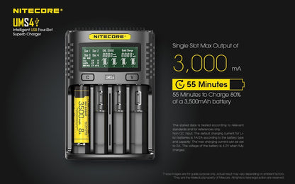 Nitecore UMS4 Intelligent USB Four-Slot Battery Charger