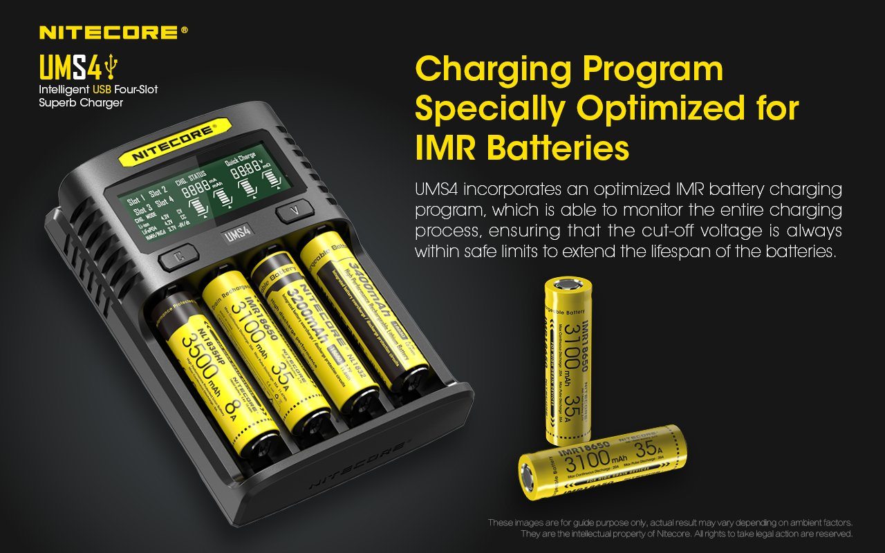 Nitecore UMS4 Intelligent USB Four-Slot Battery Charger