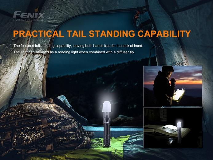 Fenix PD32 V2.0 1200 Lumens practical tail standing capability
