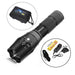 Zoomable LED Tactical Military Flashlight (E17 Gladiator) - 1040 Lumens WITH KIT Flashlight FlashLightWorld Canada 