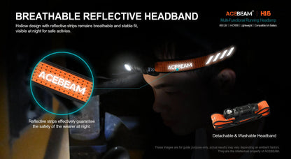 Acebeam H16 Lightweight Running/Fishing Headlamp - 650 Lumens