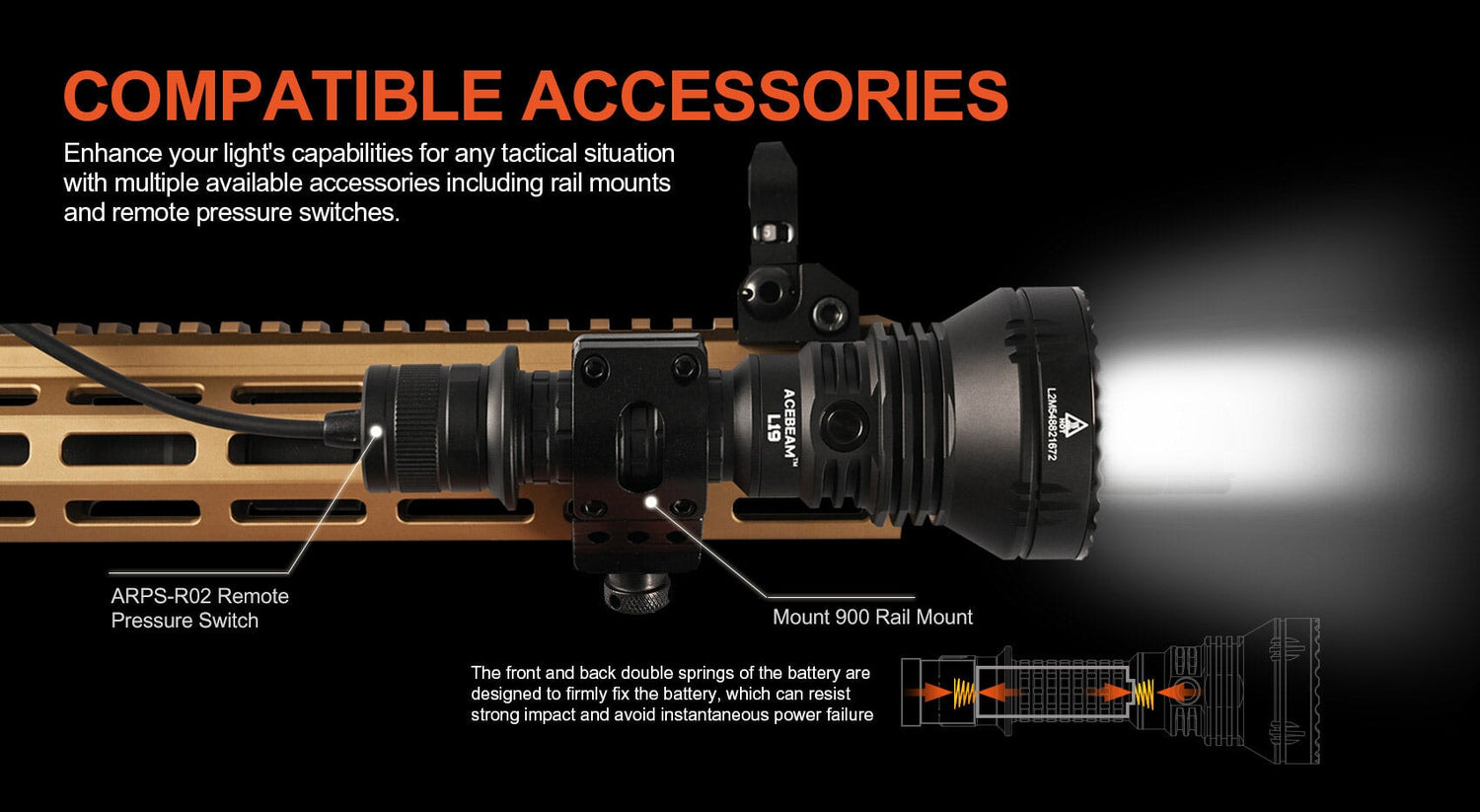 Acebeam L19 2.0 Long range tactical Flashlight