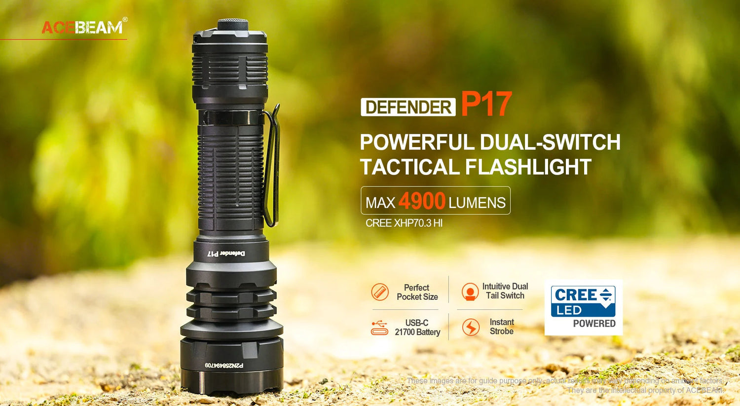 Acebeam P17 Tactical Flashlight - Options