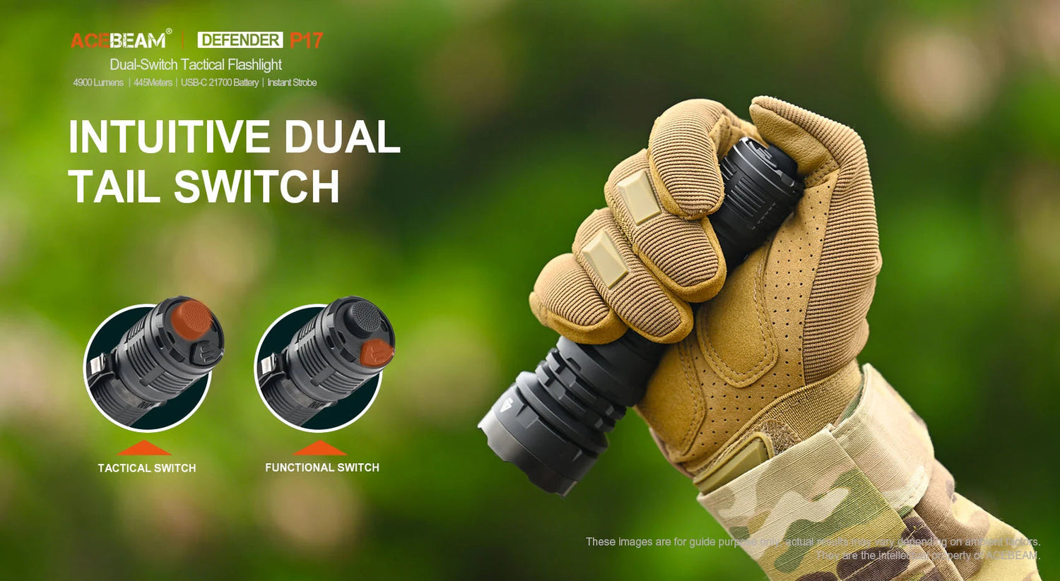 Acebeam P17 Tactical Flashlight - Options