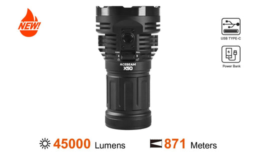 Acebeam X50 2.0 Powerful Flashlight - 45000 Lumens Flashlight Acebeam 