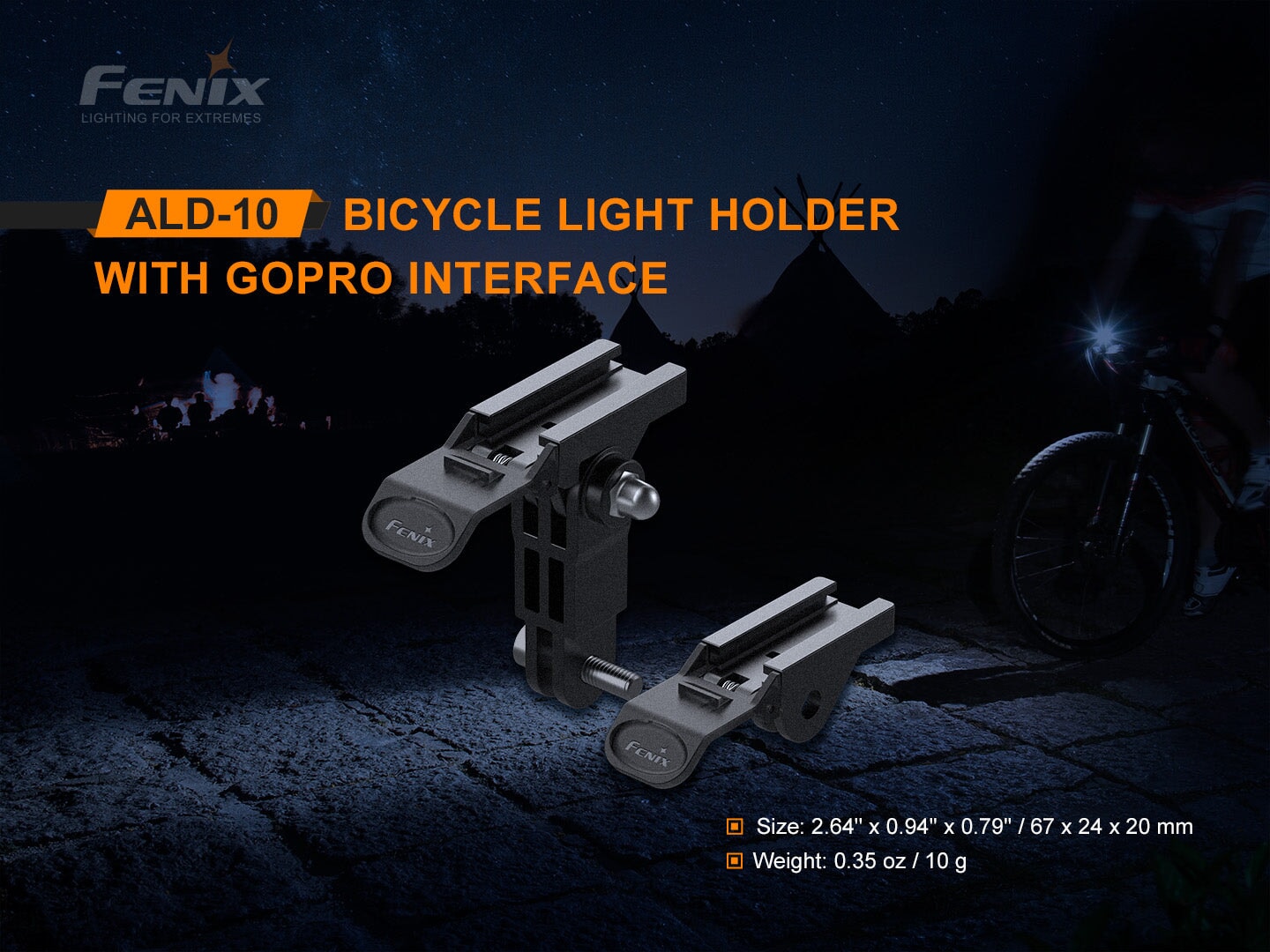 Fenix ALD-10 Bicycle Light Holder With GoPro Interface