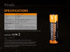 Fenix ARB-L21 4000P - High Draw rechargeable 21700 battery Rechargeable Batteries Fenix 