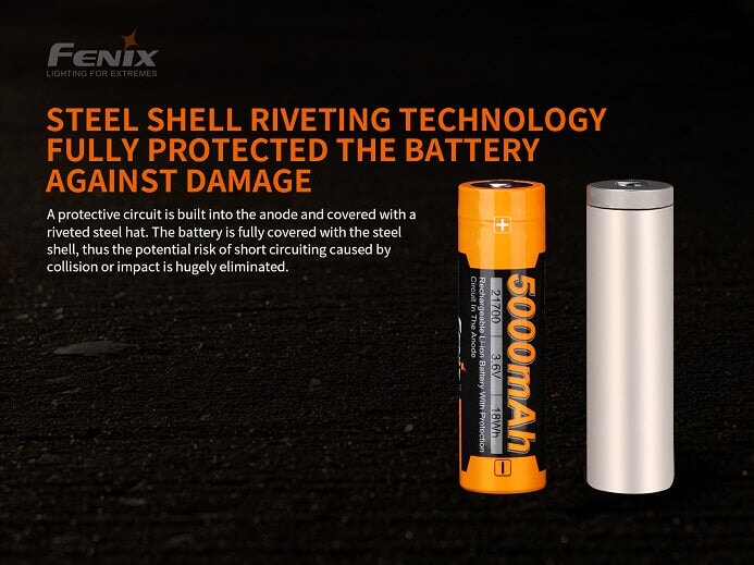 Fenix ARB-L21-5000 V2.0 Li-ion Rechargeable 21700 Battery
