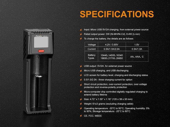 Fenix ARE-D1 Single Bay Smart Battery Charger