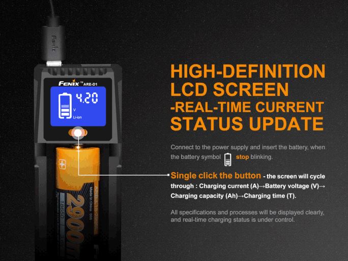 Fenix ARE-D1 Single Bay Smart Battery Charger
