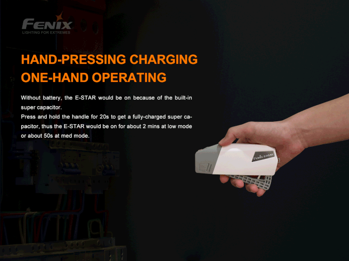 Fenix E-Star – Emergency Flashlight, Self Powered &amp; Rechargeable