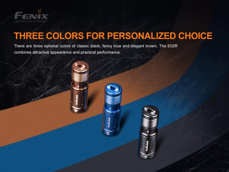 Fenix E02R Keychain light - three colors for personalized choice