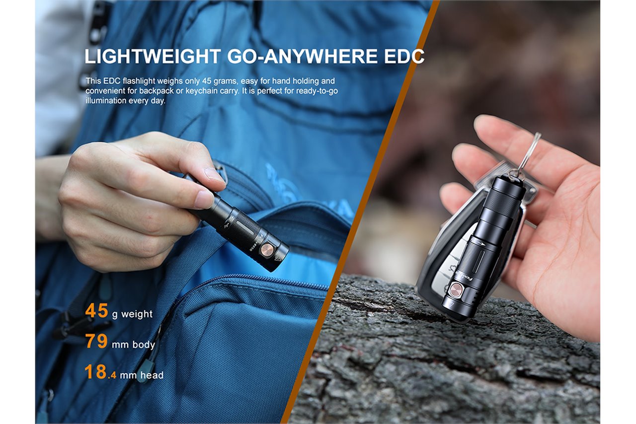 Fenix E09R 600 Lumens Rechargeable High-Output LED Flashlight
