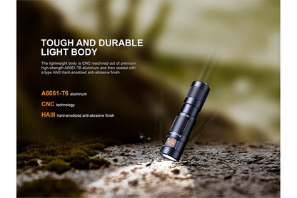 Fenix E09R 600 Lumens Rechargeable High-Output LED Flashlight