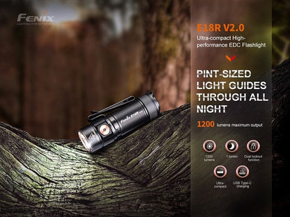 Fenix E18R V2.0 Ultra-Compact Rechargeable Flashlight