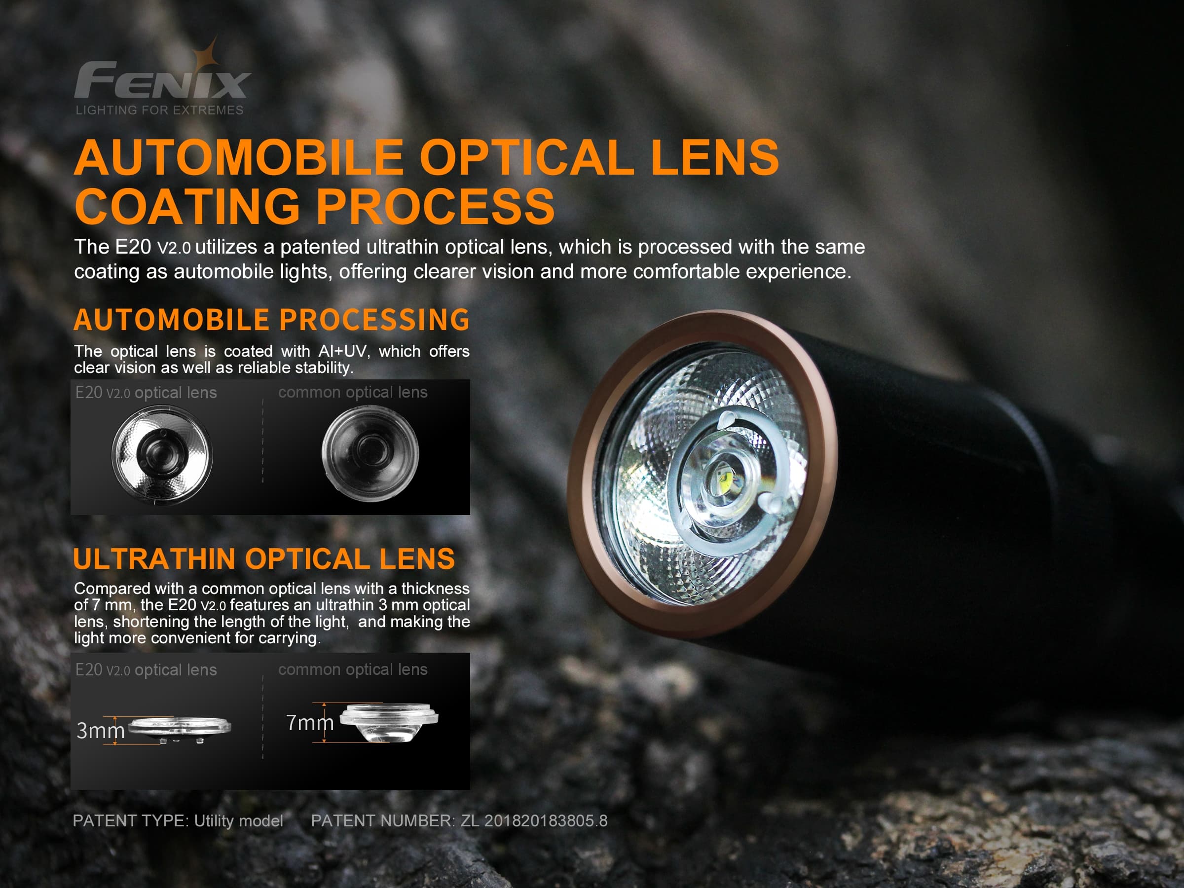 Fenix E20 v2.0 EDC AA Flashlight - 350 lumens