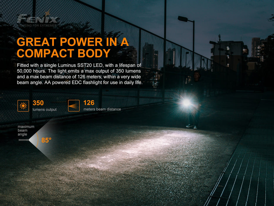 Fenix E20 v2.0 EDC AA Flashlight - 350 lumens Flashlight Fenix 