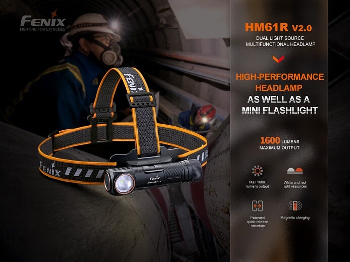 Fenix HM61R V2.0 Multifunctional Rechargeable Headlamp Fenix 