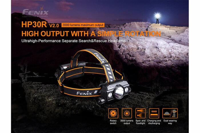 Fenix HP30R V2.0 3000 Lumens Rechargeable Headlamp