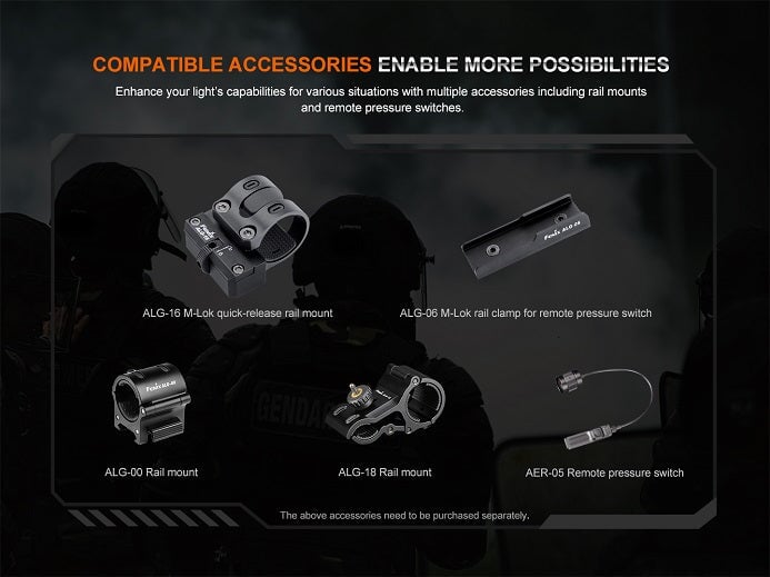 FENIX HT32 Outdoorsman Flashlight with Red, Green, White Outputs