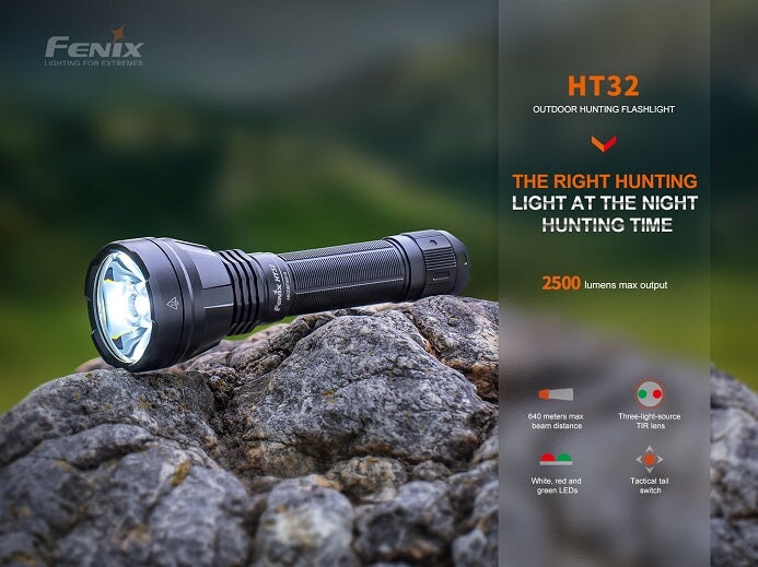 FENIX HT32 Outdoorsman Flashlight with Red, Green, White Outputs
