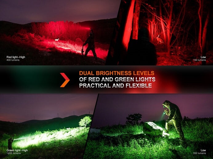 FENIX HT32 Outdoorsman Flashlight with Red, Green, White Outputs
