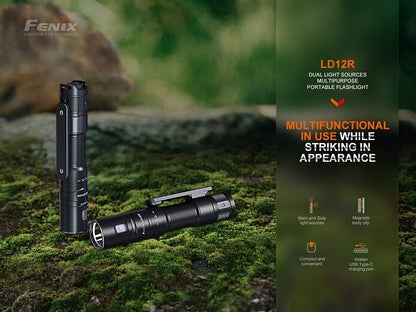 FENIX LD12R Dual Lightsource Multipurpose Rechargeable Flashlight