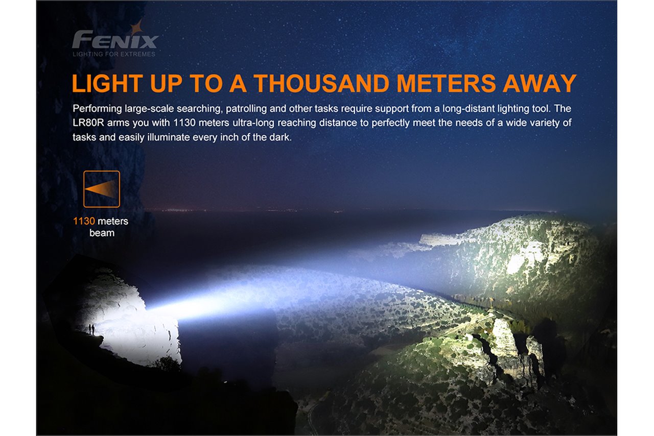 Fenix LR80R 18000 Lumens Rechargeable LED Searchlight