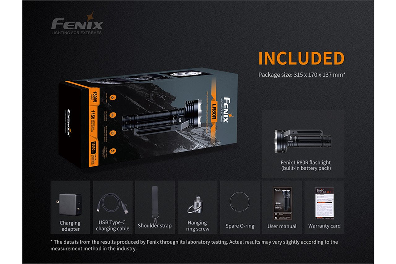 Fenix LR80R 18000 Lumens Rechargeable LED Searchlight