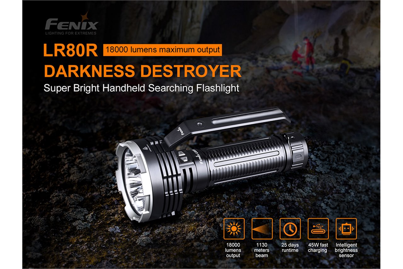 Fenix LR80R 18000 Lumens Rechargeable LED Searchlight