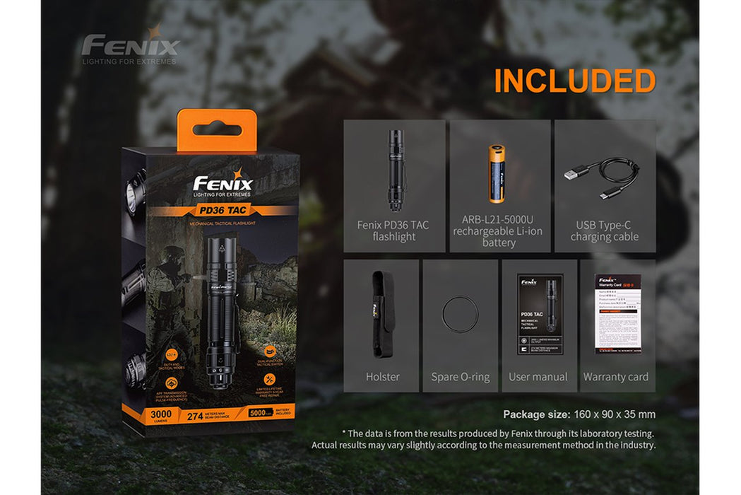 Fenix PD36 TAC 3000 Lumens LED Tactical Flashlight Flashlight Fenix 