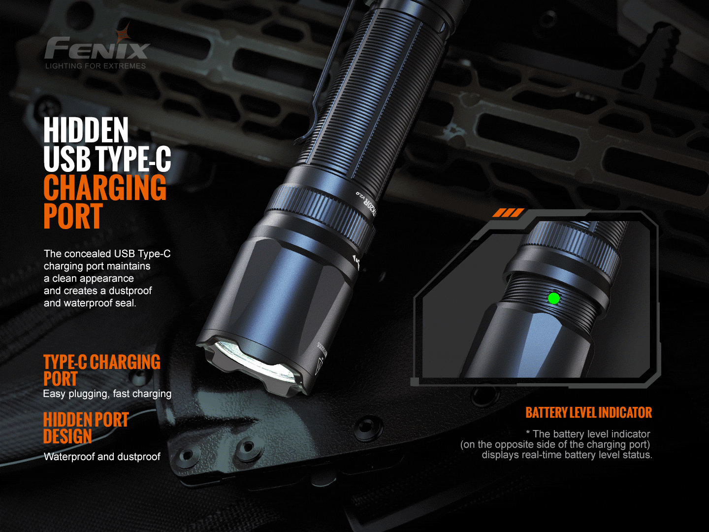 Fenix TK20R V2.0 Rechargeable Dual Rear Switch Multipurpose Flashlight