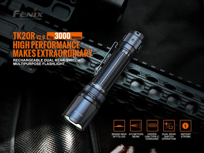 Fenix TK20R V2.0 Rechargeable Dual Rear Switch Multipurpose Flashlight