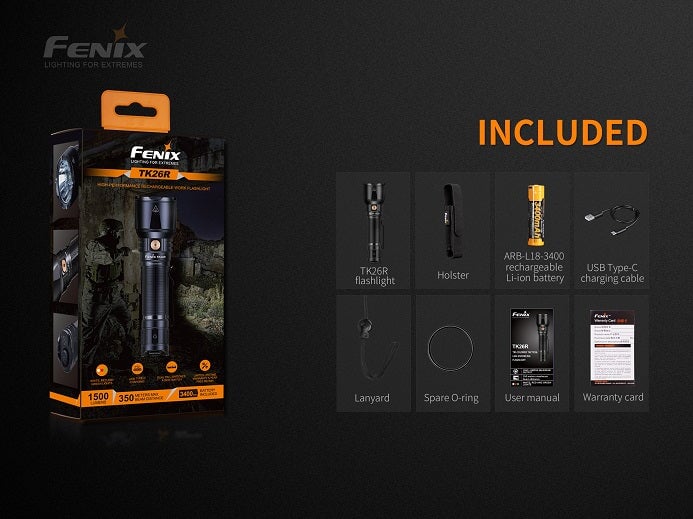 Fenix TK26R Rechargeable Tactical LED Flashlight