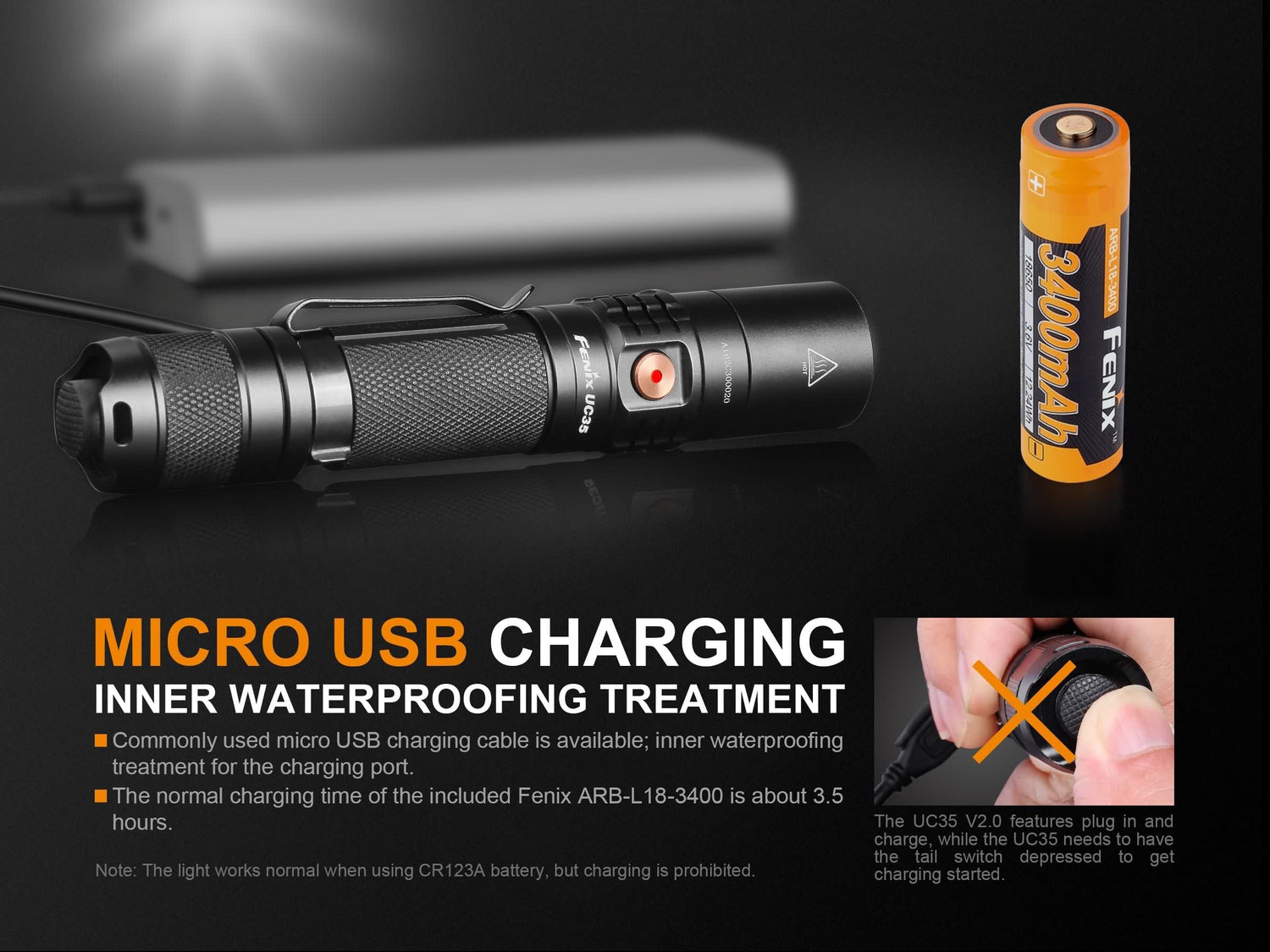 Fenix UC35 V2.0 Rechargeable LED Flashlight
