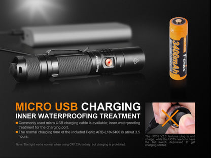 Fenix UC35 V2.0 Rechargeable LED Flashlight