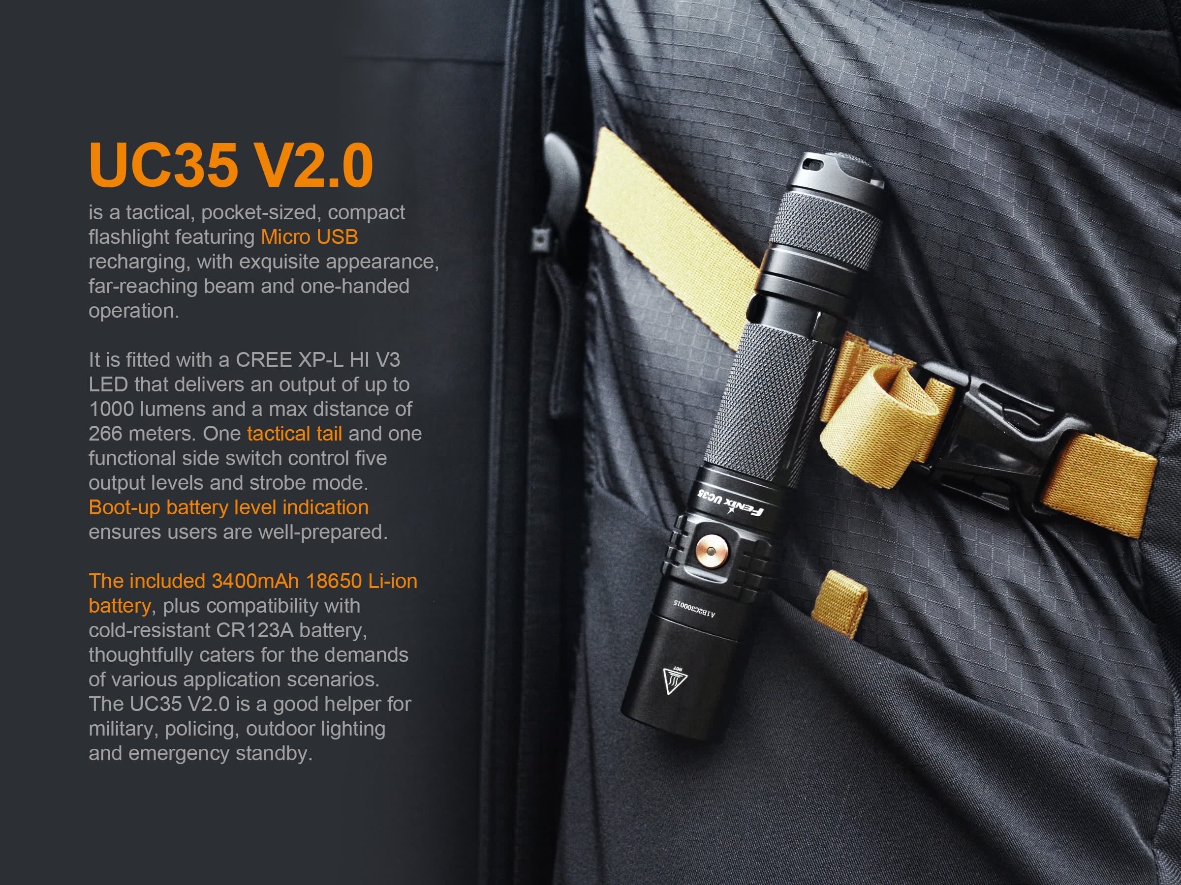 Fenix UC35 V2.0 Rechargeable LED Flashlight