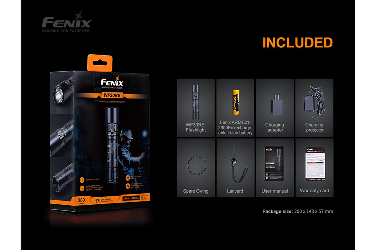 Fenix WF30RE Intrinsically Safe Flashlight
